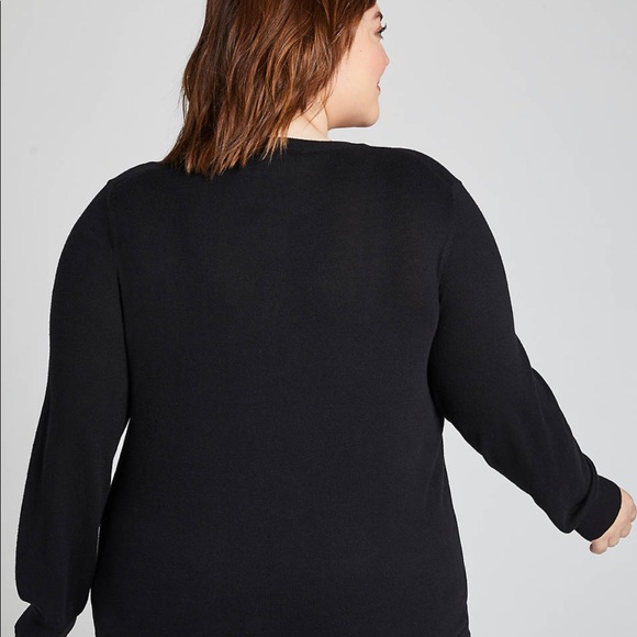 Button-Front Cardigan Black size 18/20 - Picture 3 of 5